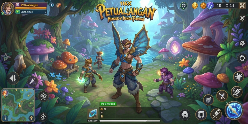 Tampilan antarmuka menarik serta fungsi petualangan yang mendalam.