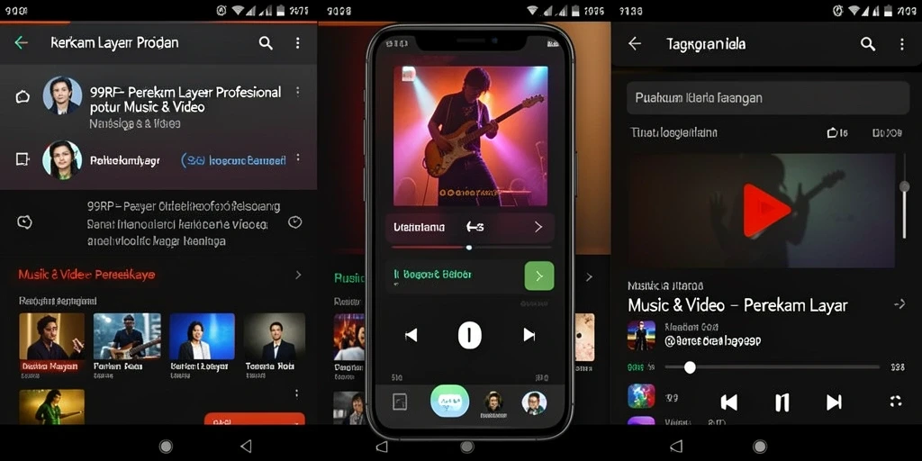 Antarmuka aplikasi 99RP saat merekam layar dengan fitur lengkap.