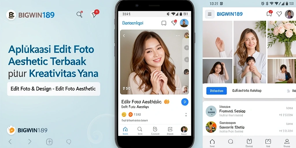 Tampilan antarmuka BIGWIN189 yang menarik dan fungsi edit foto estetis.