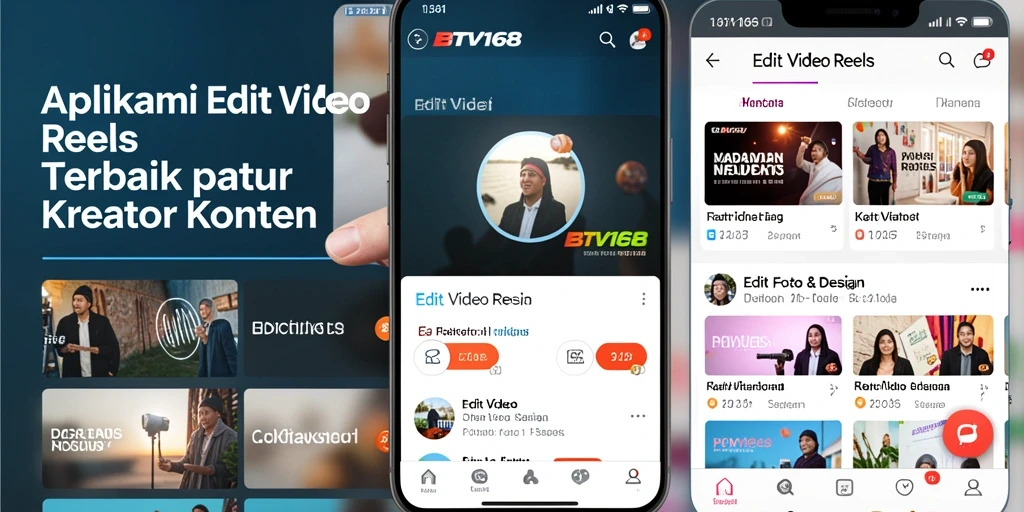 Tampilan antarmuka BTV168 saat mengedit Video Reels.