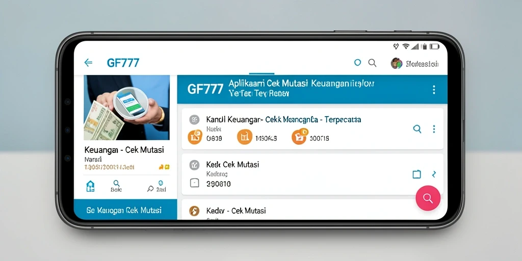 Tampilan antarmuka aplikasi Cek Mutasi GF777 yang mudah digunakan.