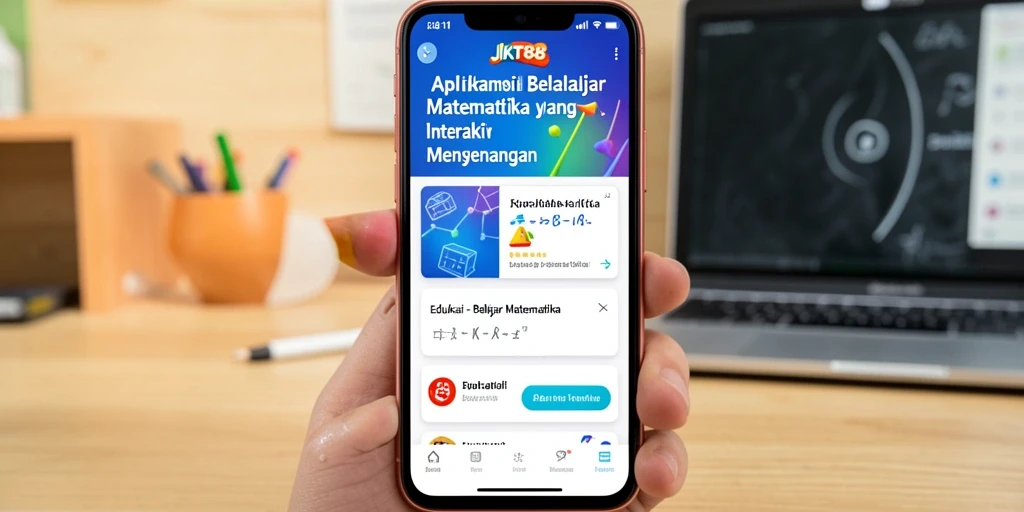 Tampilan antarmuka JKT88 dengan fitur belajar Matematika yang interaktif.