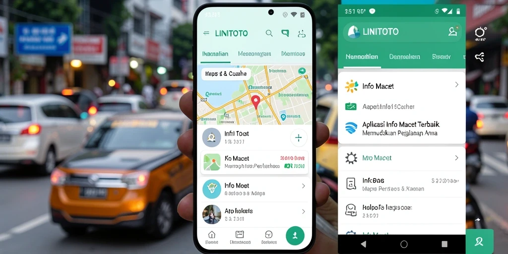 Tampilan antarmuka aplikasi Info Macet LINITOTO yang informatif dan mudah digunakan.