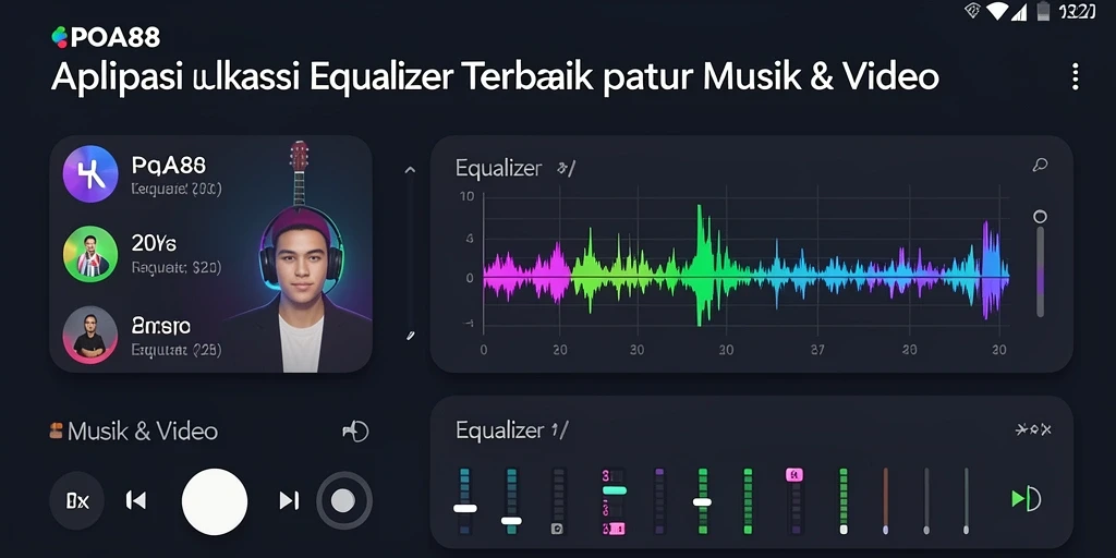 Antarmuka aplikasi POA88 yang menampilkan pengaturan equalizer canggih.
