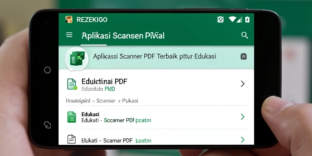 Antarmuka aplikasi REZEKIGO dengan fungsi Scanner PDF yang intuitif.