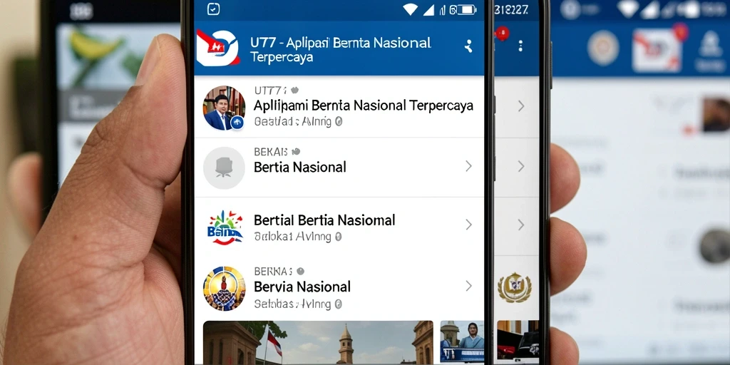 Tampilan antarmuka UT77 yang modern untuk akses berita nasional.